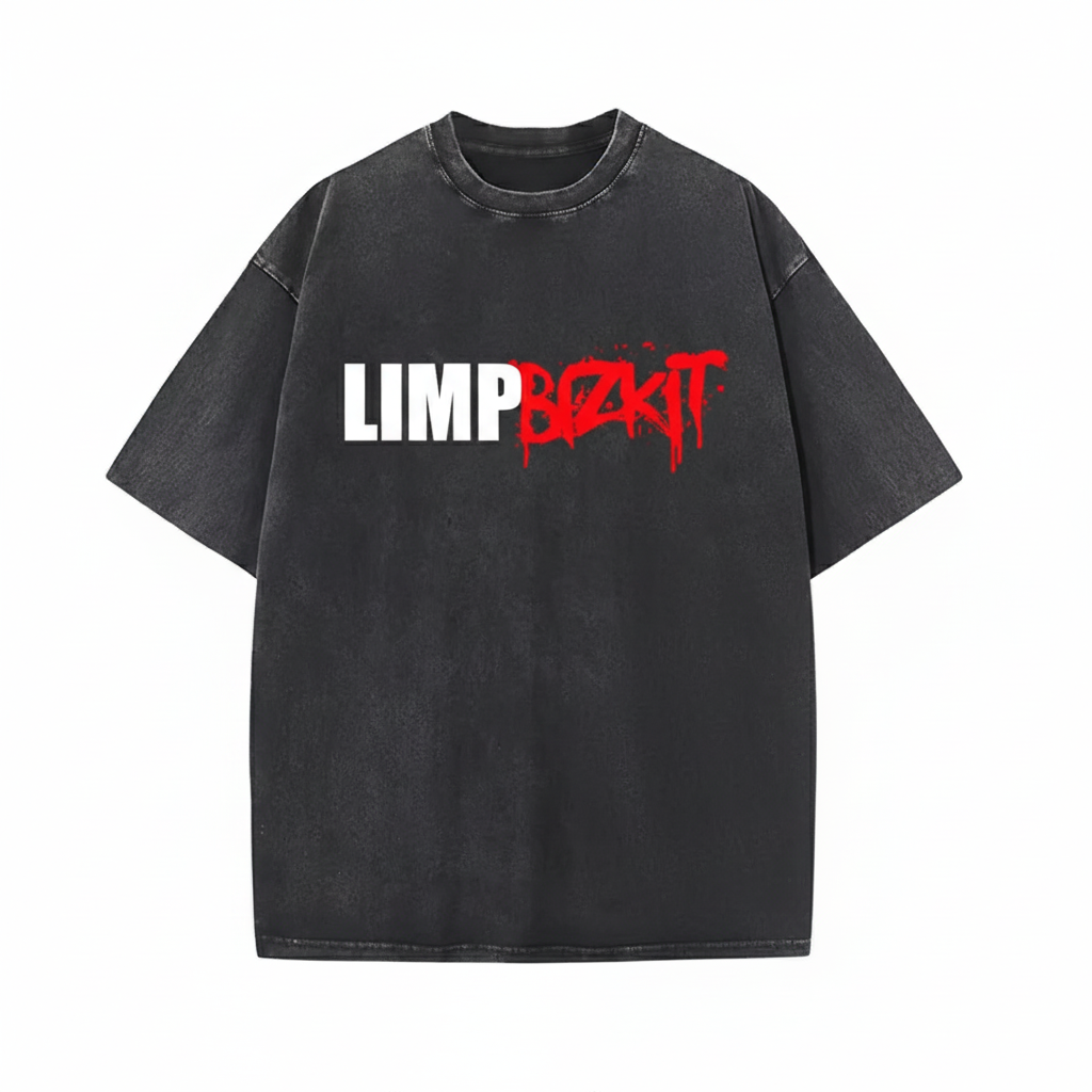 Washed Vintage Melting Name T-Shirt 2 - Limp Bizkit Merch Gemini Generated Image pk5va9pk5va9pk5v - Limp Bizkit Merch