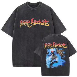 Washed Vintage Fire Blue Limp Bizkit T-Shirt