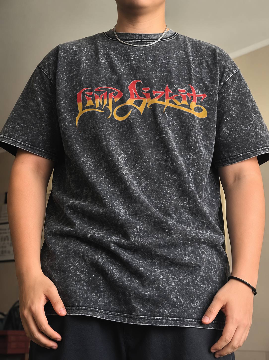 Washed Vintage Fire Blue Limp Bizkit T-Shirt photo review