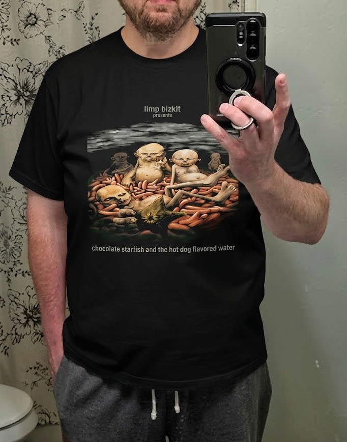 Chocolate starfish and the hot dog flavored water Oversized T-Shirt RB1211 photo review