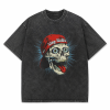 Red Cap Skull Graphic LA 0106 Wash T-shirt