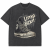 Washed Distressed Graphic HTCT2206 Limp Bizkit T-Shirt