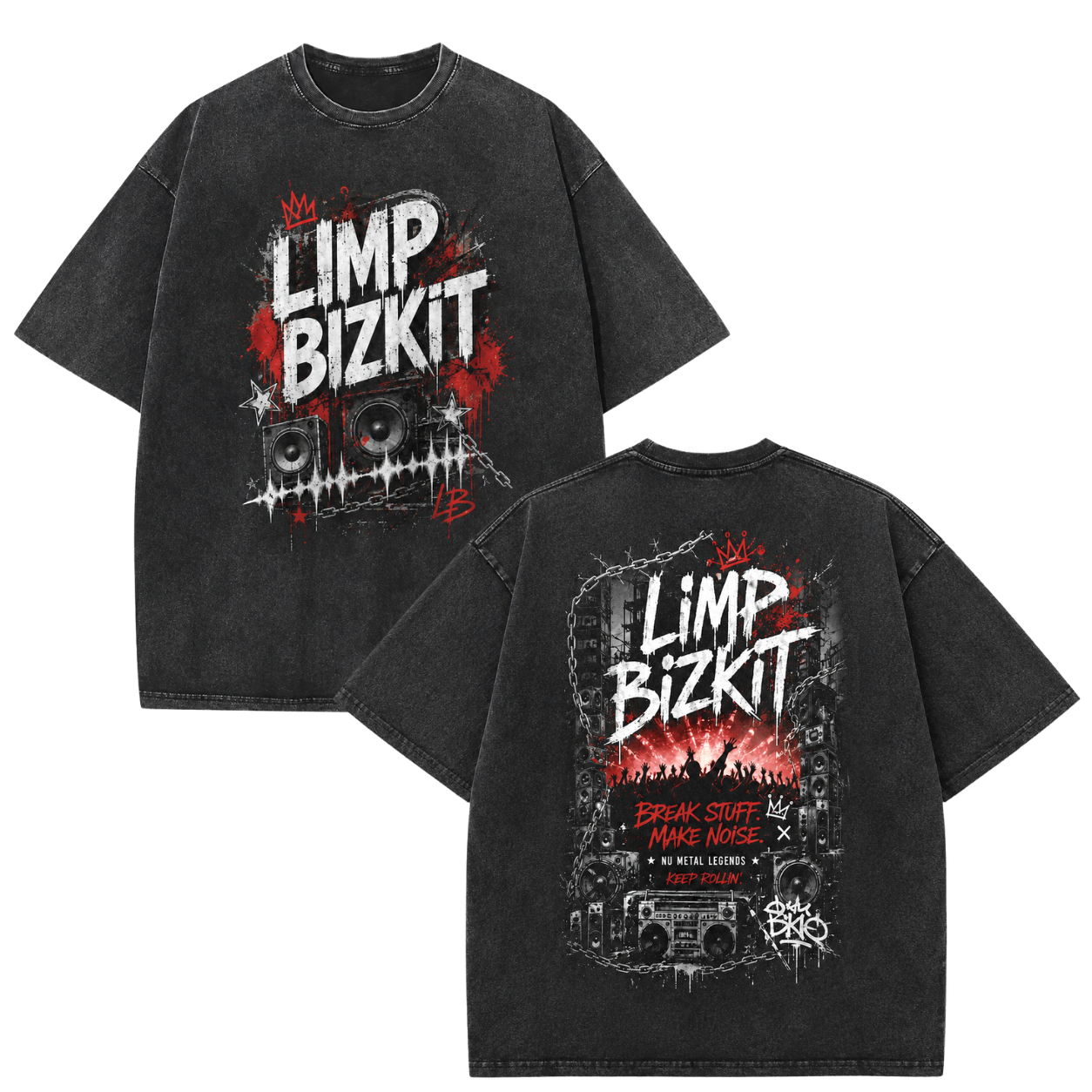 Limp Bizkit 2026 Tour Break Stuff Make Noise HTCT0508 Limp Bizkit Washed T-Shirt 1 - Limp Bizkit Merch 1 1 - Limp Bizkit Merch