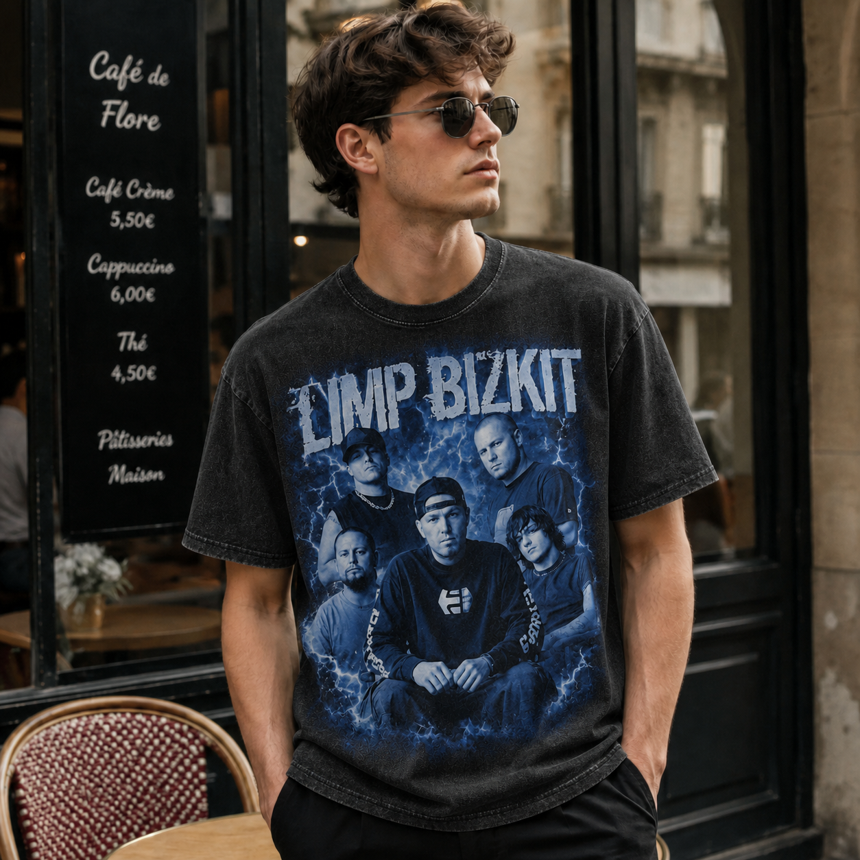 Limp Bizkit Blue Lightning Vintage Washed T-Shirt 4 - Limp Bizkit Merch lim1d - Limp Bizkit Merch