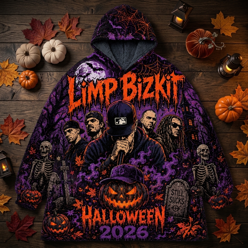 Limpbizkit The Nu-Metal Spooky Season Oodie Blanket Hoodie Adults 2 - Limp Bizkit Merch studio mockup 0 43 - Limp Bizkit Merch