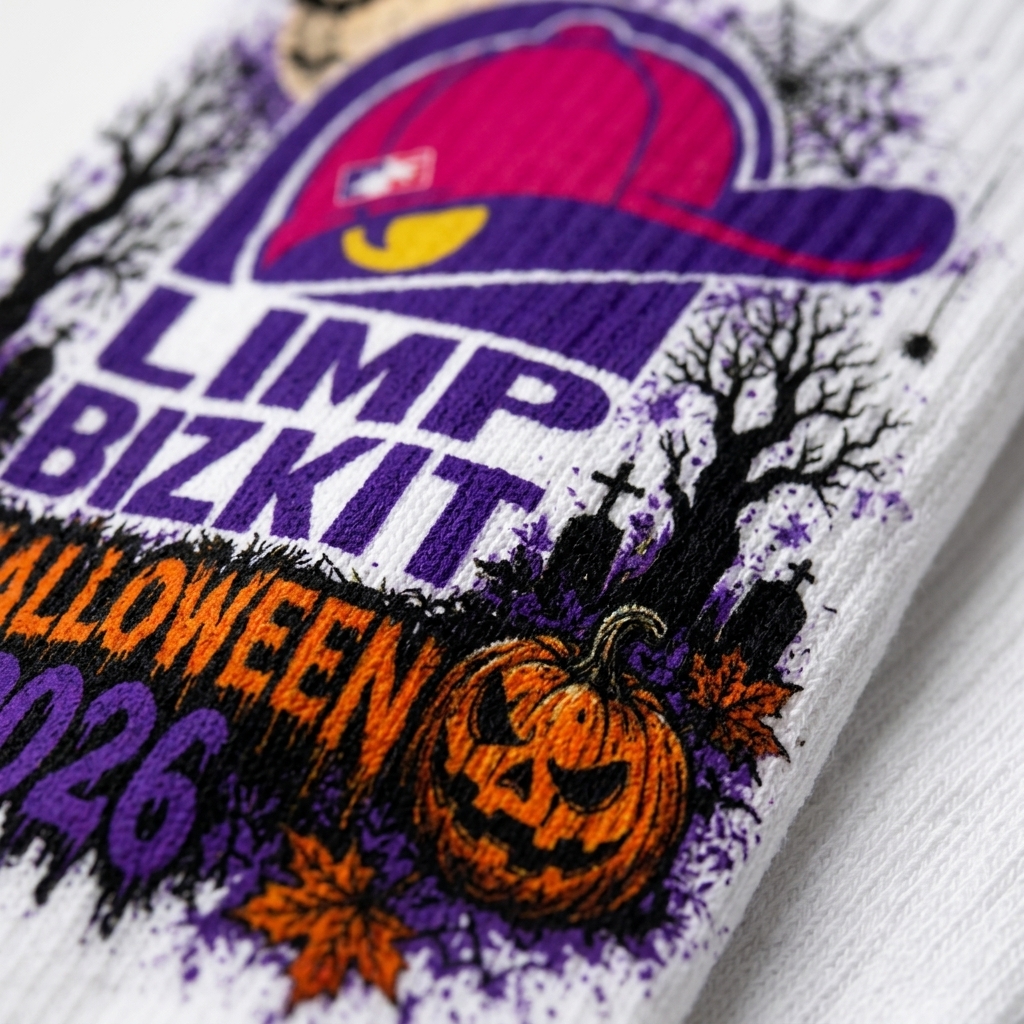 Limpbizkit The Signature Logo Halloween Sock 3 - Limp Bizkit Merch studio mockup 1 2 - Limp Bizkit Merch