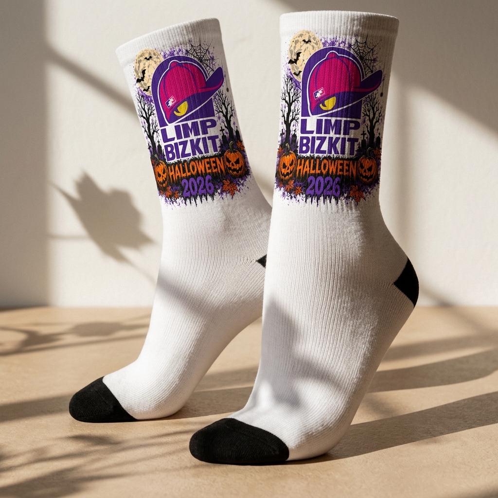 Limpbizkit The Signature Logo Halloween Sock 6 - Limp Bizkit Merch studio mockup 6 2 - Limp Bizkit Merch